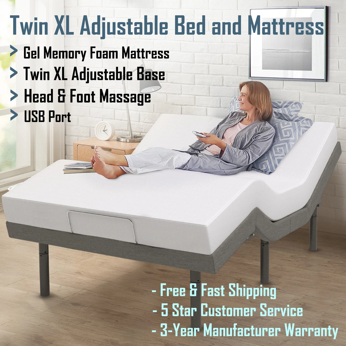 Smart Adjustable Bed Twin XL and 14