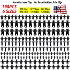 190X Car Rivets Splash Guard Sill Grille Trim Panel Lining Clips Fastener Screws