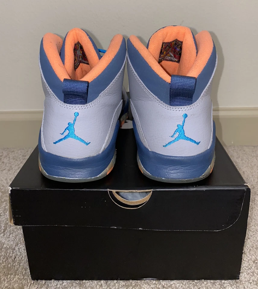 Nike Air Jordan 10 Retro Bobcats GS 7Y Grey Orange Blue 310806-026 1 3 4 5 6 7 8 - Image 4 of 4