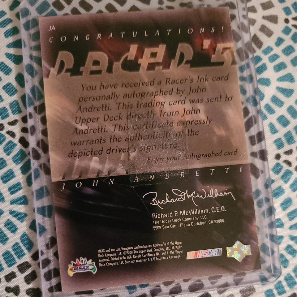 2000 MAXX RACER'S INK #JA JOHN ANDRETTI - Image 2 of 4