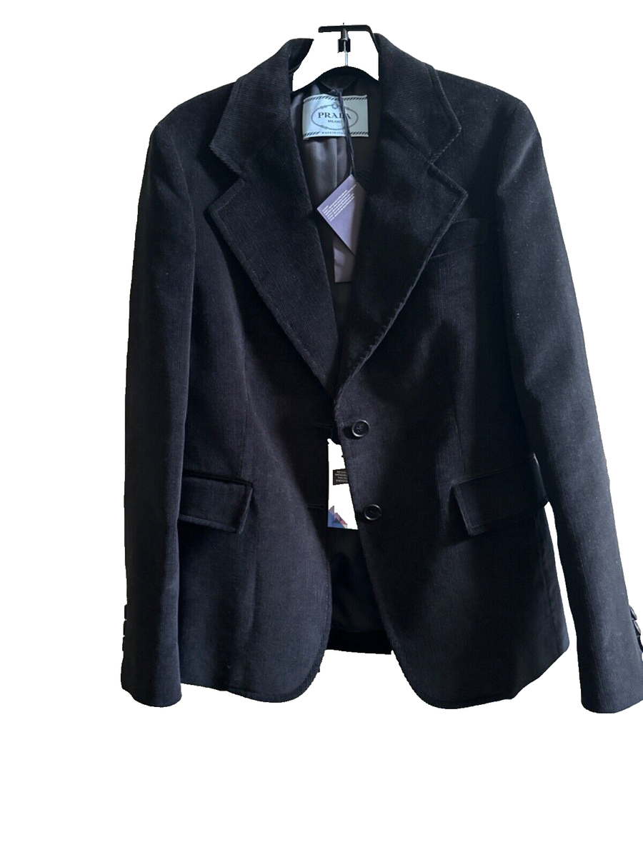 【PRADA MILANO】モヘア混 シャギーコート サイズ38 イタリア製 Prada Milano womens' velvet cotton corduroy jacket blazer BRAND