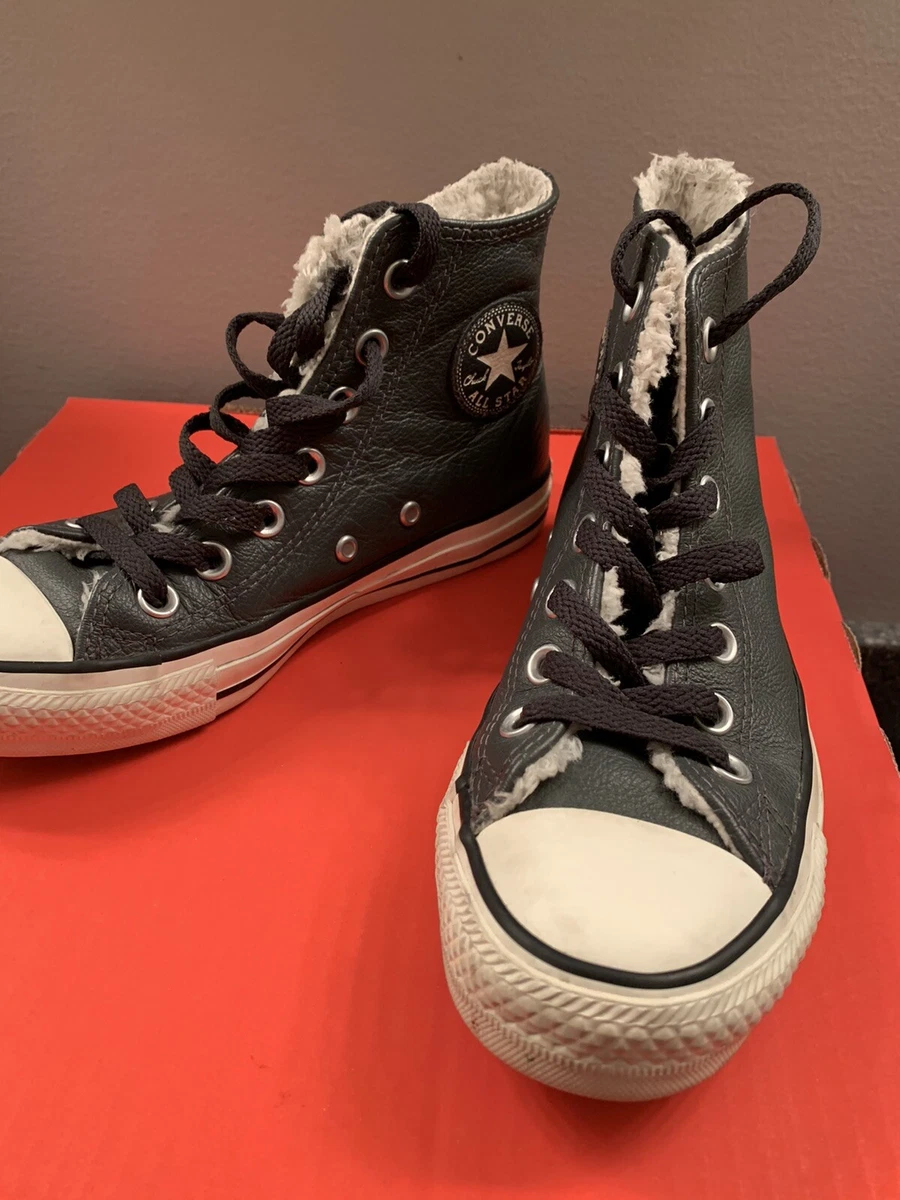 Converse Chuck Taylor Star Leather Faux Fur Hi Top 149725C Mens 3 5 eBay