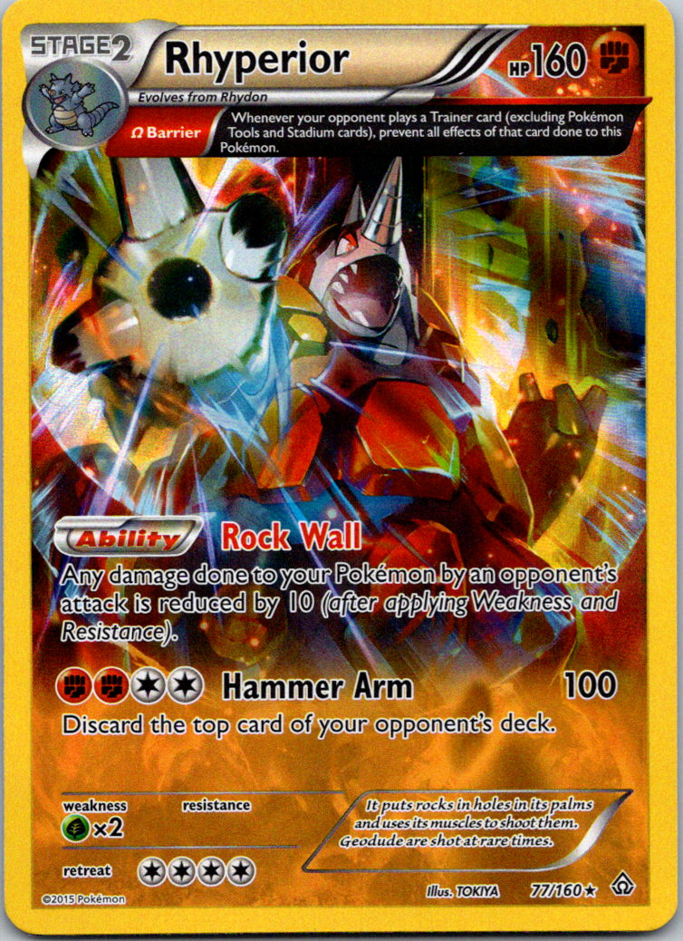 Pokémon TCG Rhyperior Primal Clash 77/160 Holo Holo Rare NM Near Mint