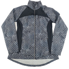 Champion Windbreaker Womens Sz Medium Duo Dry Brick Patterned Full Zip Raincoat