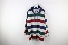 Vintage 90s Streetwear Womens 22 W Lightweight Striped Color Block Hoodie USA