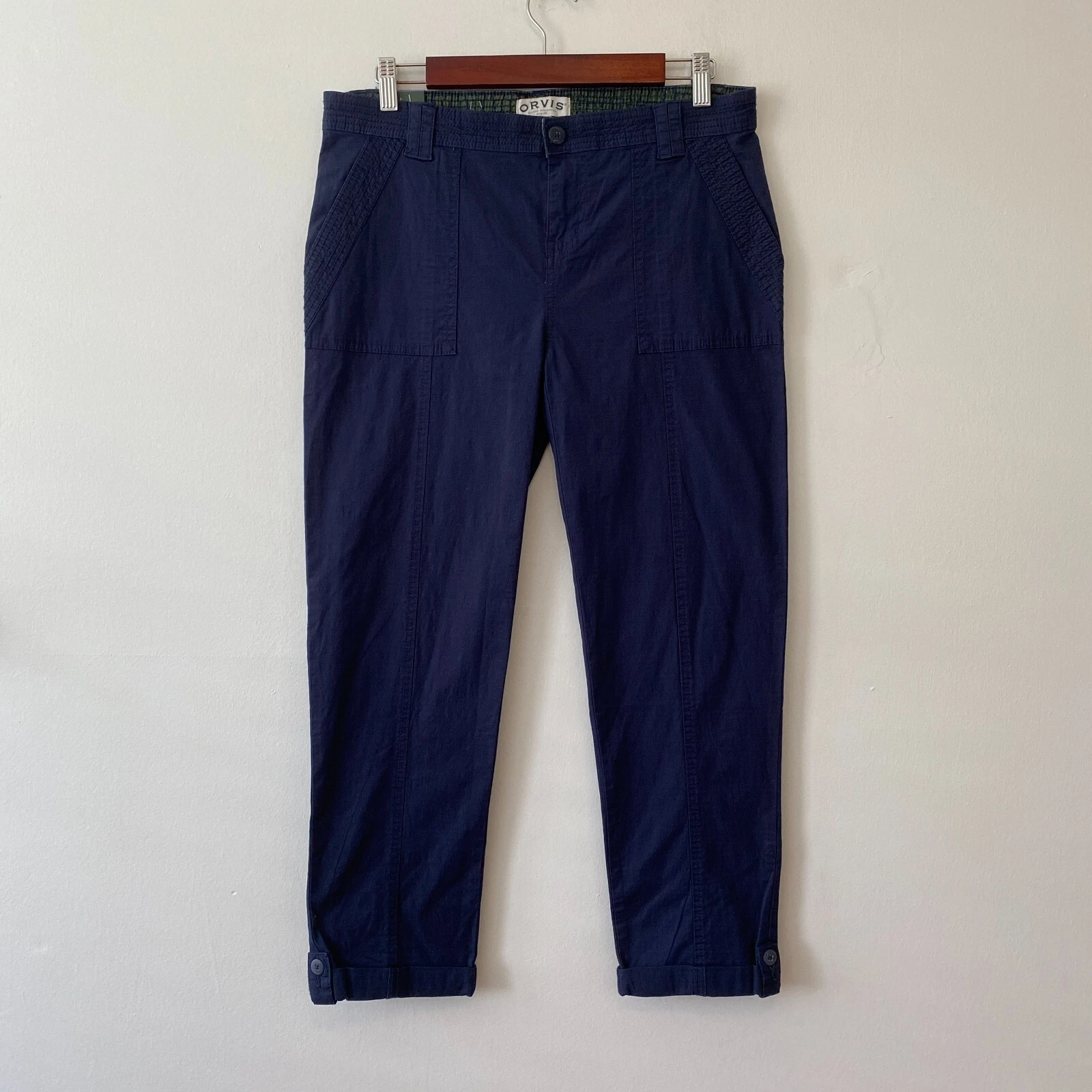 Orvis Brooke Ripstop Capri Pants Womens 4 Mood Indigo Blue