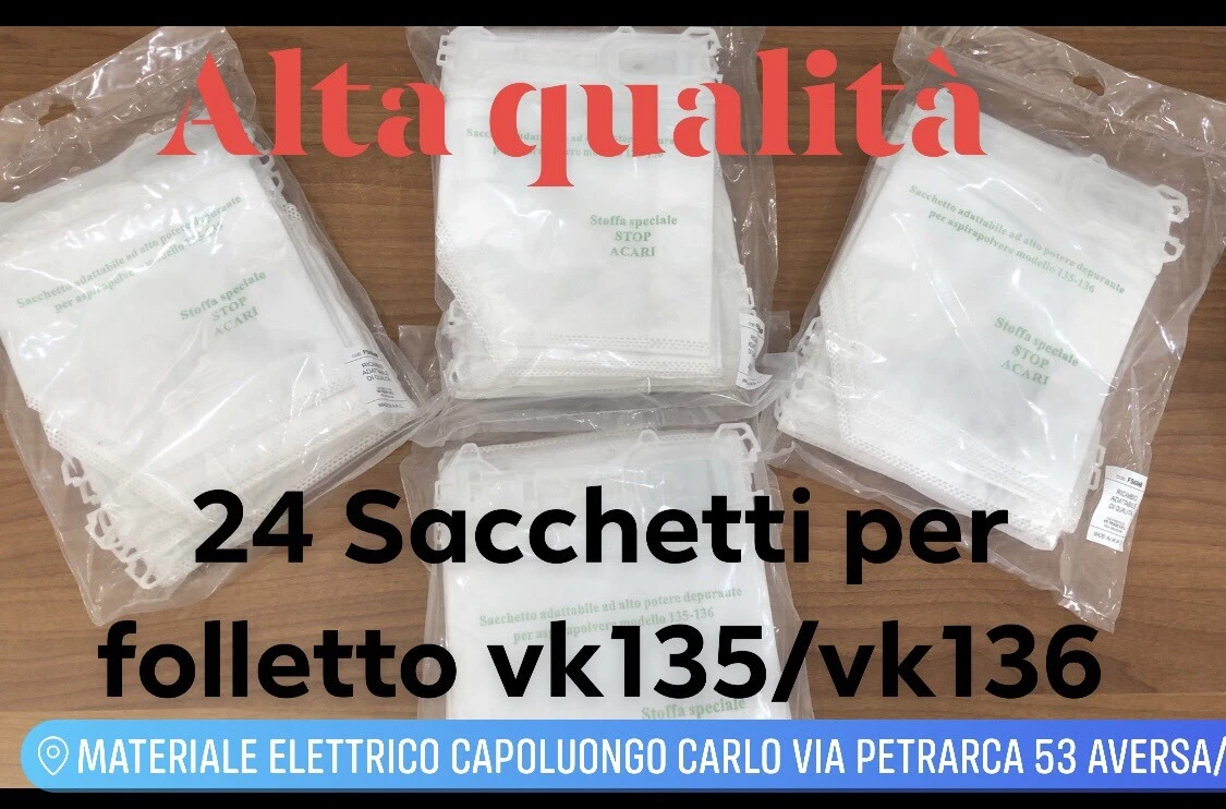 Kit Sacchetti E Filtri Per Vorwerk Kobold Folletto Vk 135 136 Compatibile - Foto 11