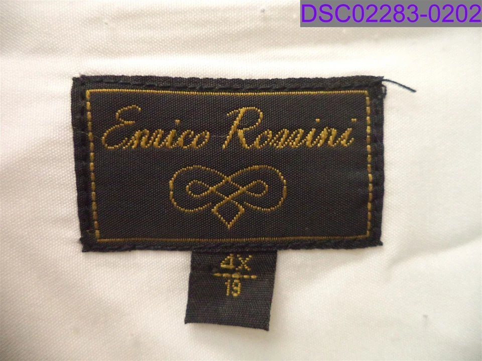 Camisa de vestir blanca con botones de manga larga Enrico Rossini talla 4XL para hombre Foto 4 de 4