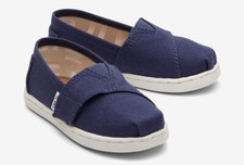 Toms Tiny Classic AlpargataToddler Shoe, Navy Canvas, sz 3