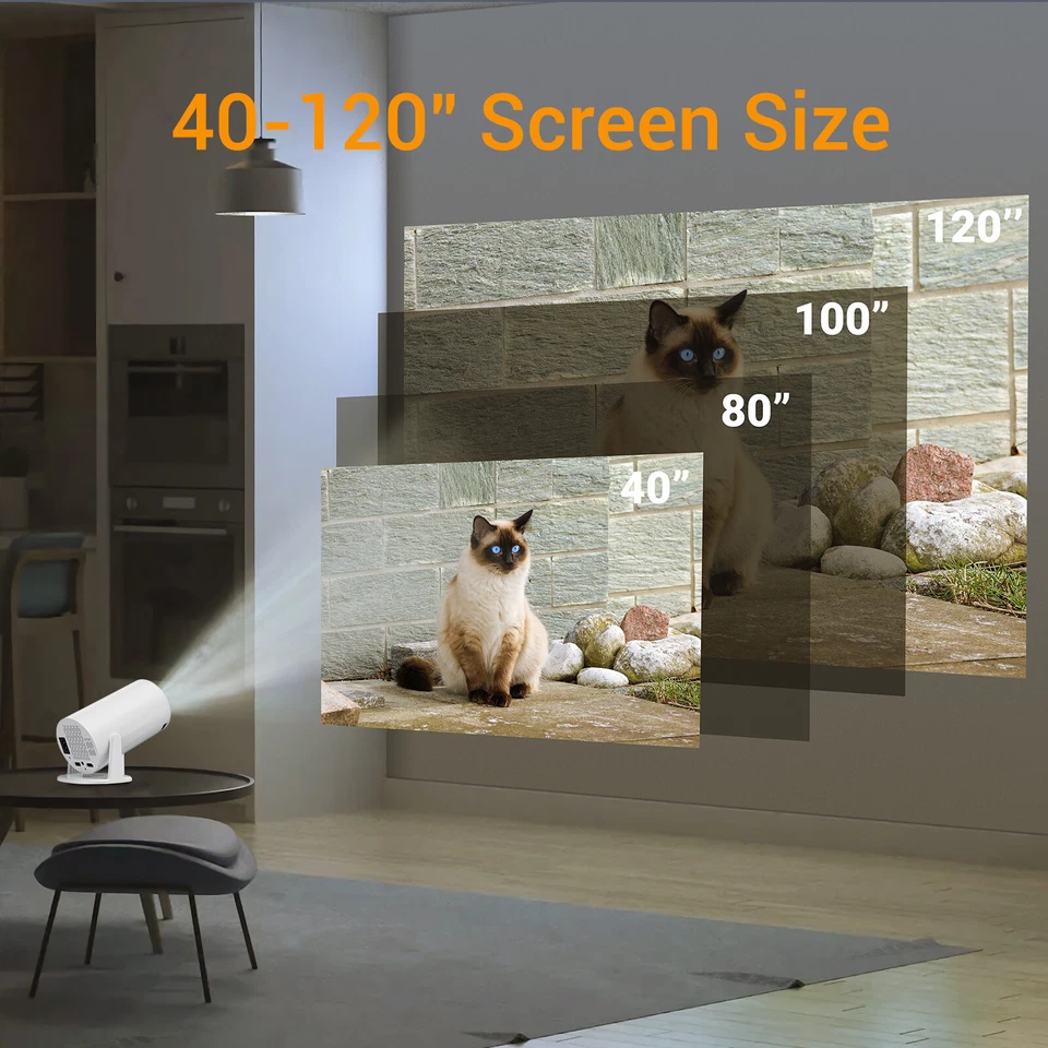 Portable Mini LED Projector WiFi Android Home Cinema Support HD 1080P Video HDMI - image 3 of 4