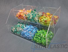 Espositore contenitore porta caramelle 2 alzate 6 tasche