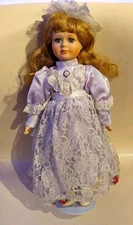 Doll Crafter Classical Treasures 16.5" Porcelain Doll Lilac White Lace Roses