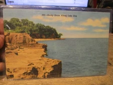 G7 Old OHIO Postcard Lakeside Unspecified Location Rocky Shore Along Lake Erie