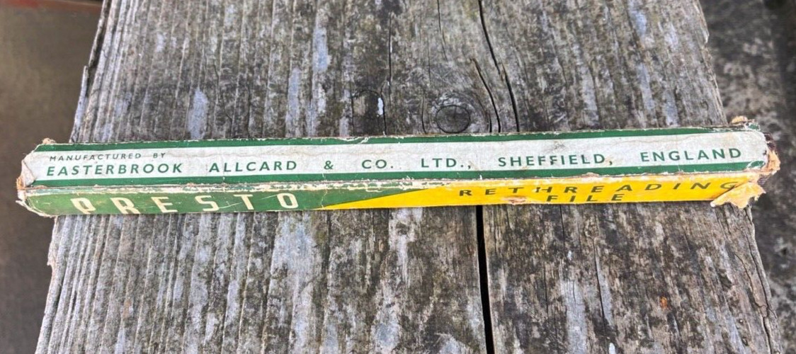 Vintage NOS Presto Rethreading File BSW WHITWORTH 8” long Easterbrook Allcard Co