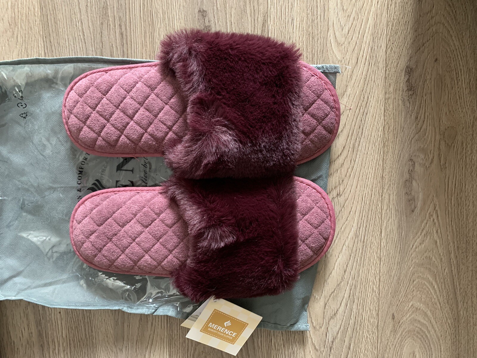 APL Ciabatte Merence moda e comfort nuove con etichette memory foam XL UK9 10 EU42 43 rosse prezzo di listino £18