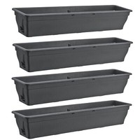 4X Blumenkasten 100Cm Balkonkasten Wasserspeicher Pflanzkasten BalkonkäSten Grau