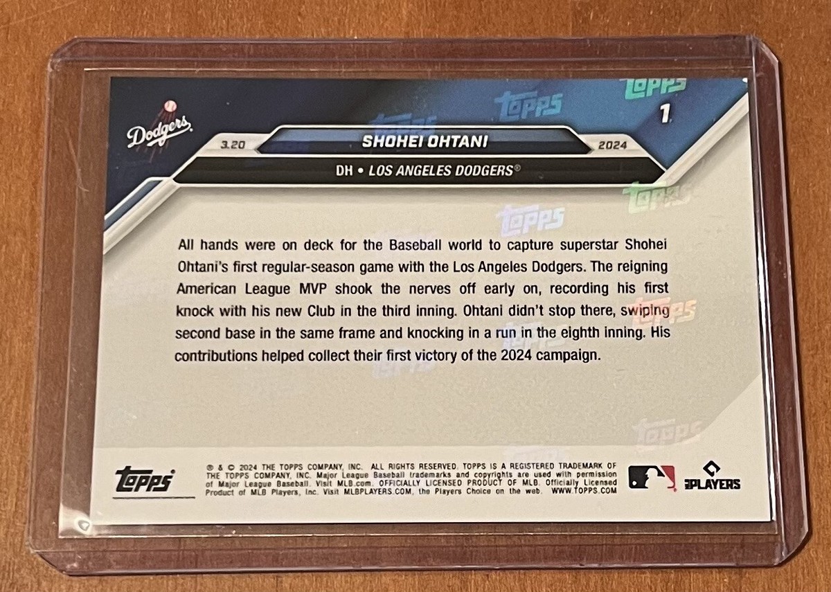 2024 TOPPS NOW #1 SHOHEI OHTANI - NUMBERED 30/49 BLUE PARALLEL