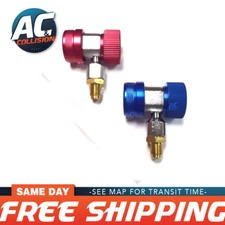 CLIMAPARTS Adapter R134A Set Quick Coupler 90° Low  High Side AC Manifold