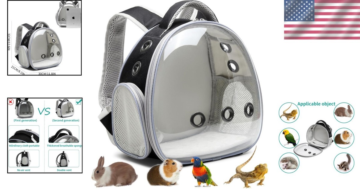 Portable Travel Pet Backpack Carrier for Guinea Pigs, Rabbits