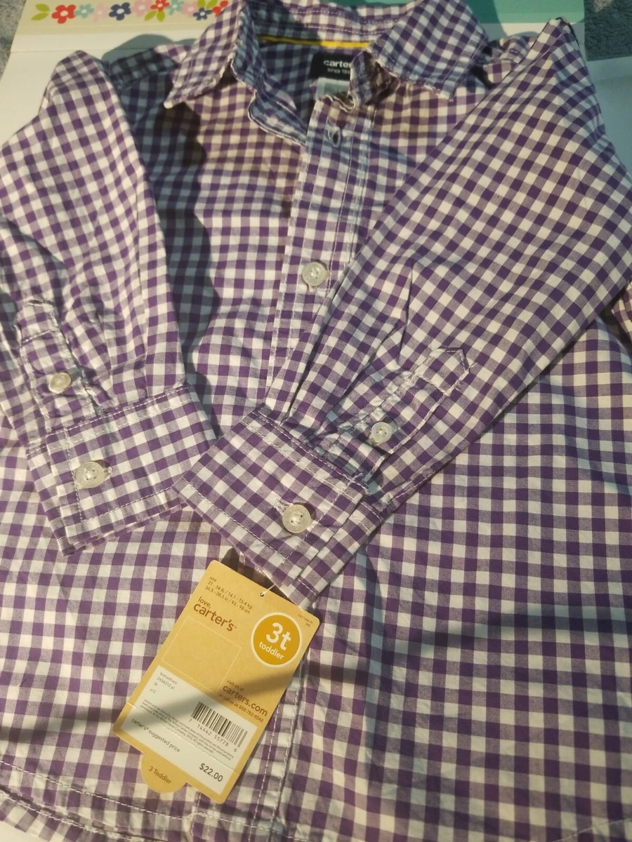 toddler boy purple plaid shirt