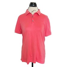 Calvin Klein Mens Polo Golf Shirt Body Fit Size Medium Logo Orange Spring Collar