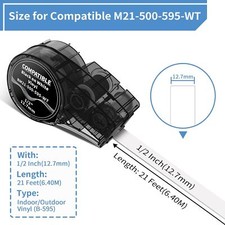 Cinta De Repuesto Para Impresora De Etiquetas Brother GL H105/H100/H200 - 12mm X 8m, Negro Sobre Blanco, Extra Fuerte