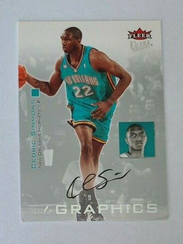 2007-08 Fleer Ultra Cedric Simmons New Orleans Hornets NC State - Auto