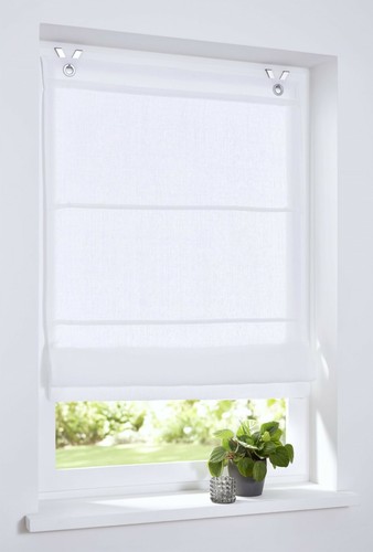 Kutti Raffrollo Ösenrollo Metis 100 Leinen für Fenster und Balkontür