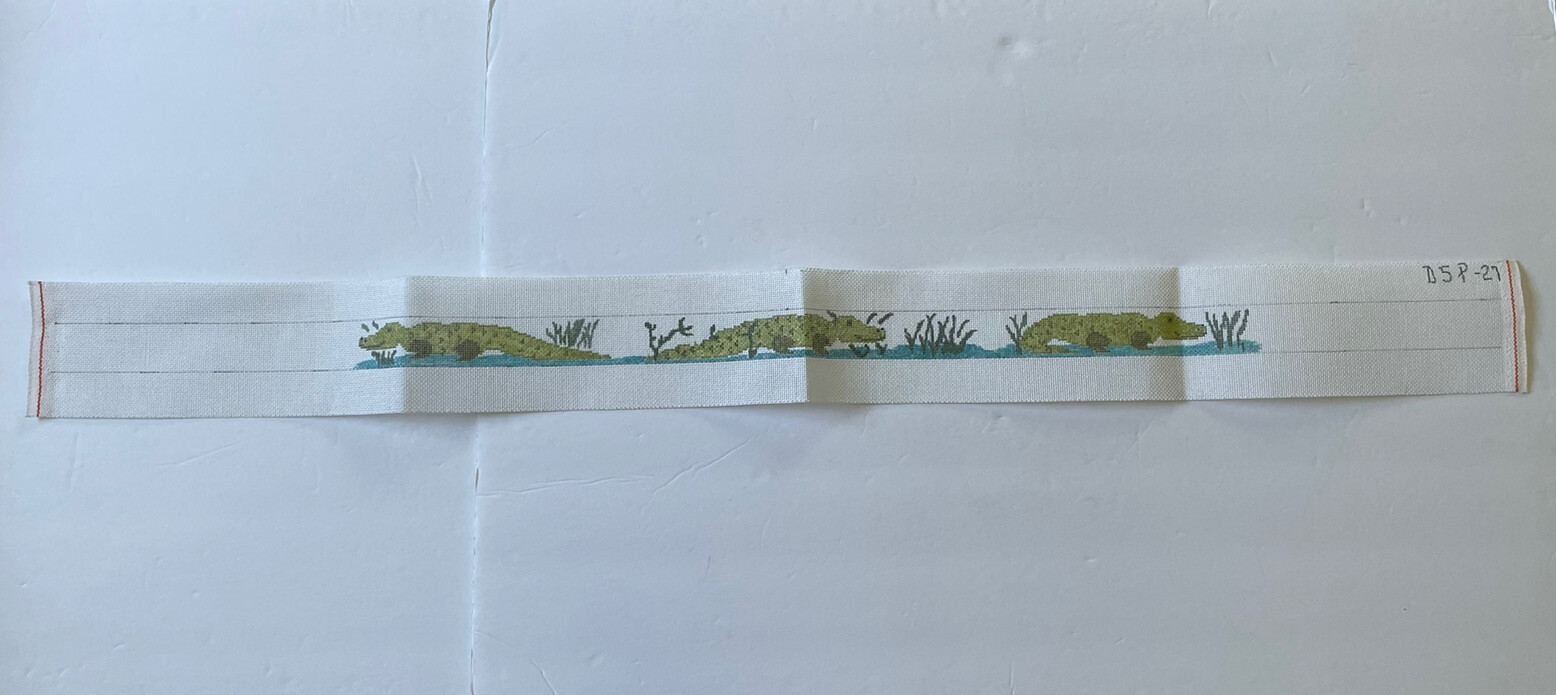 Alligator Handpainted Needlepoint Canvas For Belt Florida Gator Design 18ct eBay