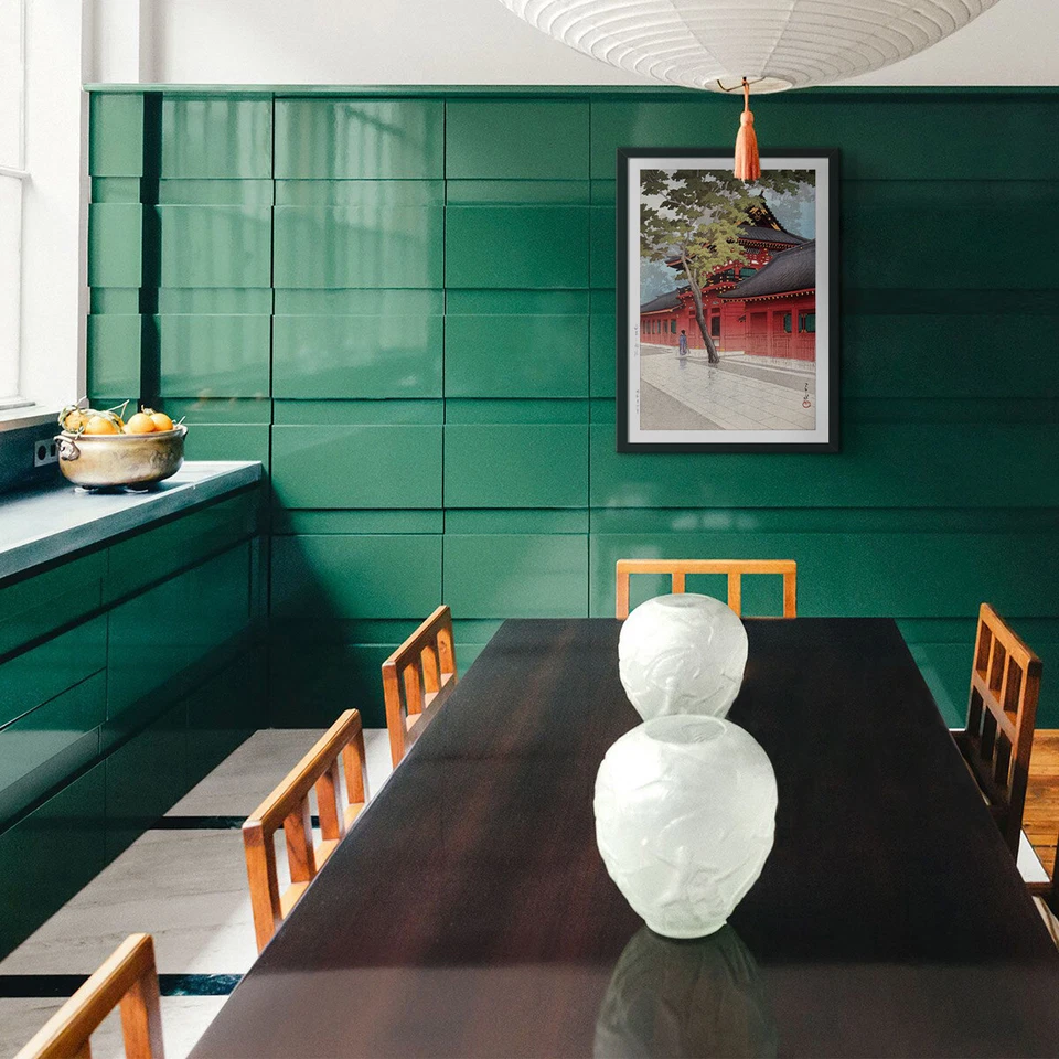 Poster Sanno After the Rain, 1938 | 16x24" Shin-hanga | Japanese shinto temple - Image 2 of 4