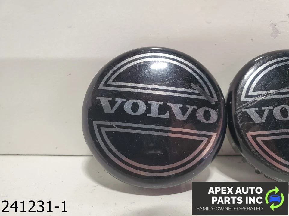 OEM 2003-2006 Volvo XC90 2.9L BLACK CENTER WHEEL HUB CAPS COVER LOGO RIMS - Image 4 of 4