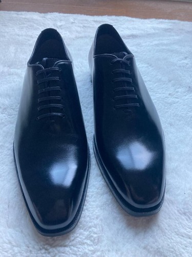 TOM FORD Burnished Leather Claydon Lace Up Oxford Shoes Black Size 10 US Made in - Picture 3 of 9