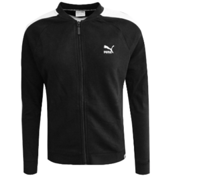 Puma Women's Archive Logo T7 Track Jacket Black/White Size L 5993