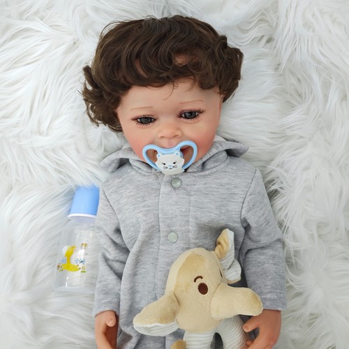 22" Lovely Reborn Baby Full Body Soft Vinyl Dolls Boy Bath Newborn Realistic  - Picture 7 of 7