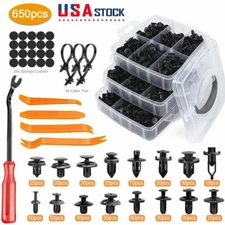 620Pcs Car Fastener Clips Plastic Rivets Retainer Bumper+ Push Pin Tools Kit
