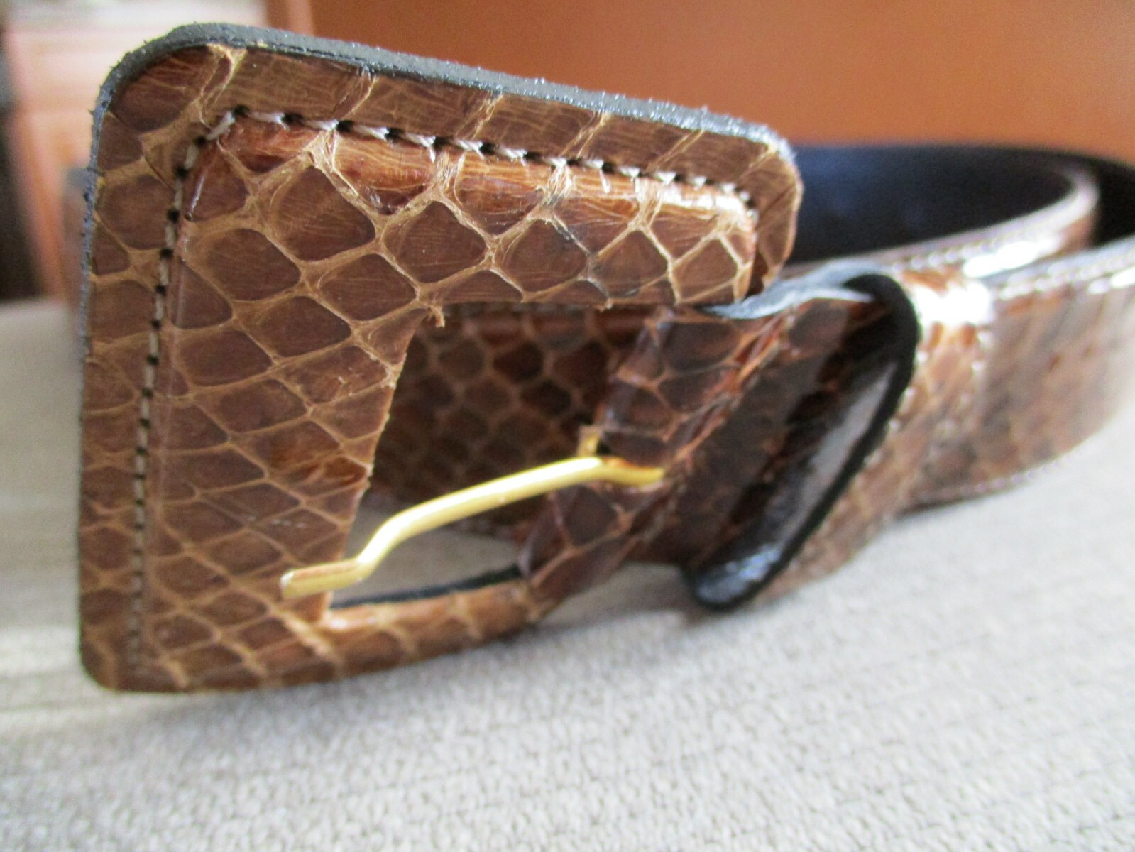 VERO SERPENTE PYTHON SNAKESKIN LADIES LEATHER BEL… - image 5