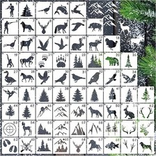 70pcs Wildlife Animal Stencils for Painting on Wood Burning Stencils and Patt...