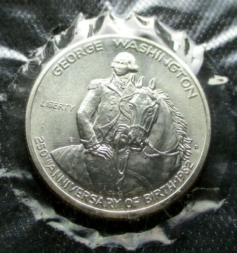 COMMEMORATIVE 1982-D HALF DOLLAR SILVER UNCIRCULATED COIN G. WASHINGTON SEALED - Picture 1 of 3