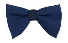 Men's Vintage Navy Blue Bow Tie 1970s Oversized Large Butterfly Clip On