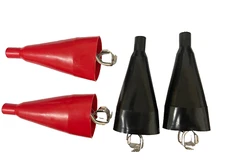 2 Pair PVC Boot Insulated Alligator Clip Electric Test Clamp Battery Charging