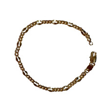 Figaro Link Bracelet 18k 7.5" Gold Filled BGF . -Width: 3.5MM. -Thickness: 1mm