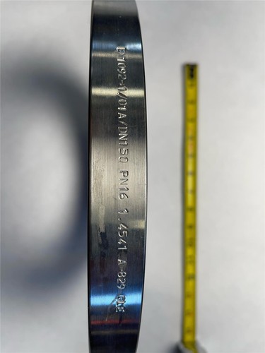 Stainless Plate Flange EN1092-1 01A DN150 PN16 1.4541 A-829 GLE 11"OD 6-3/4ID - Picture 3 of 3