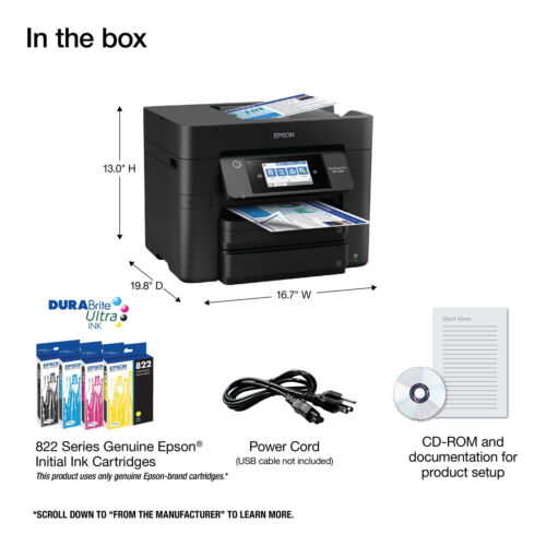 Workforce Pro WF-4833 Wireless All-In-One Printer with Auto 2-Sided Print, Copy, - Picture 3 of 5