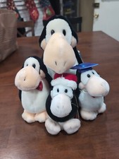 Lot of 4 Vintage Dakin Bloom County Opus Plush Penguins, 12" to 6"