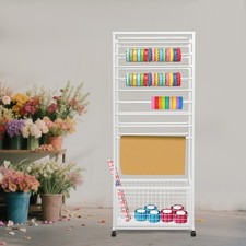 Ribbon Holder Organizer Rack w/Wheels Large Capacity Ribbon Stand Organizer