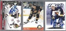 DIXON WARD AND TWO OTHER AUTOGRAPHED NHL AND CHL ICE  HOCKEY CARDS