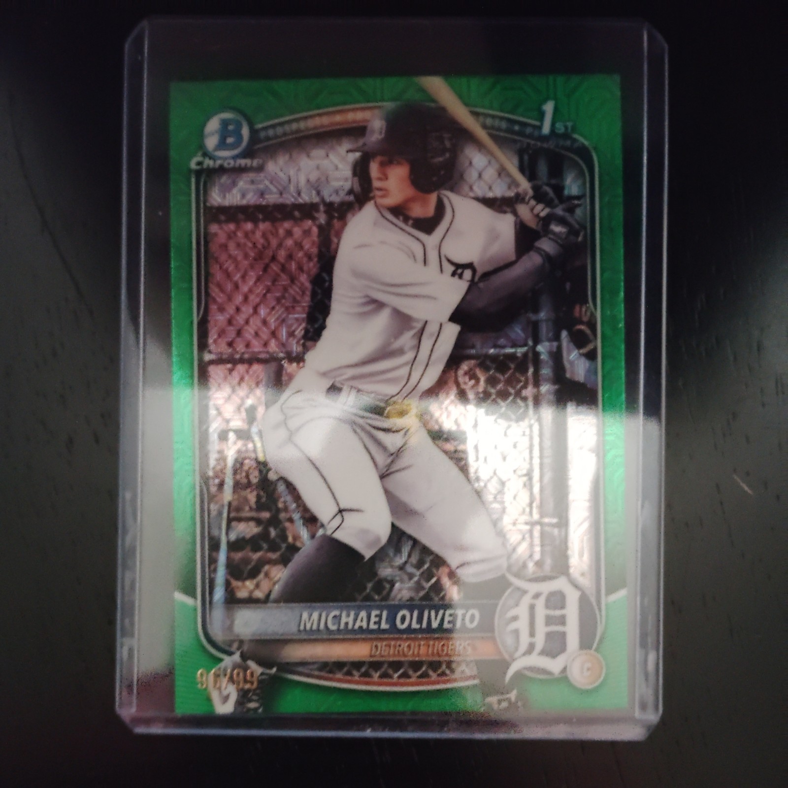 2025 Bowman Chrome Draft Michael Oliveto Mojo Refractor Green /99 #BDC-156