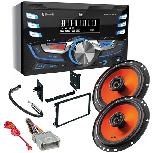 Dual XDM27BT AM/FM Radio Car Stereo & JBL Speakers for 2003-2006 GMC Sierra 1500
