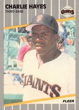Charlie Hayes 1989 Fleer 330 San Francisco Giants Rookie BASEBALL Card. rookie card picture