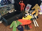 Vintage GI Joe, Lot3,Red Hair Beard Joe, Skis, Raft, First Aide accessories